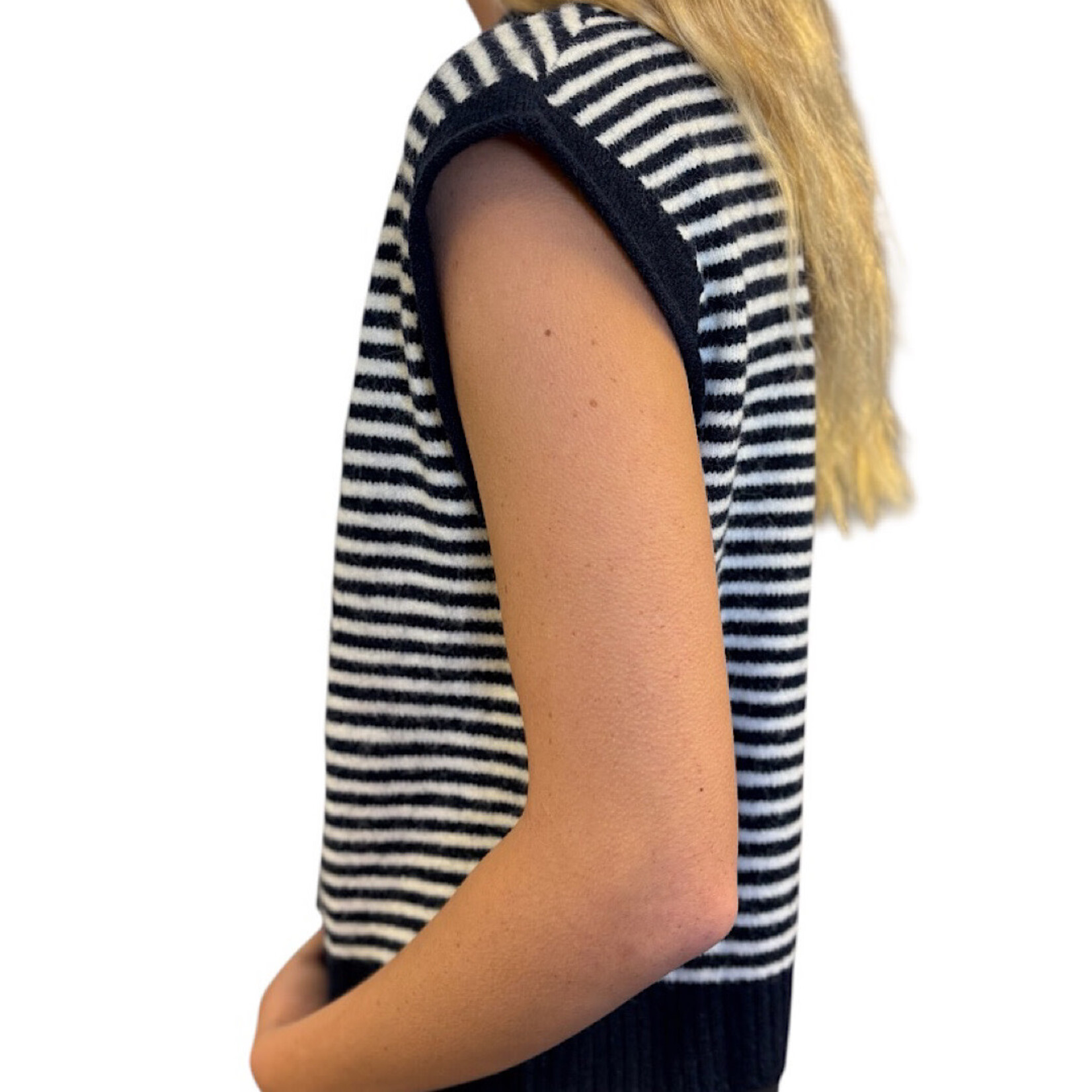 Navy Striped Sweater Vest
