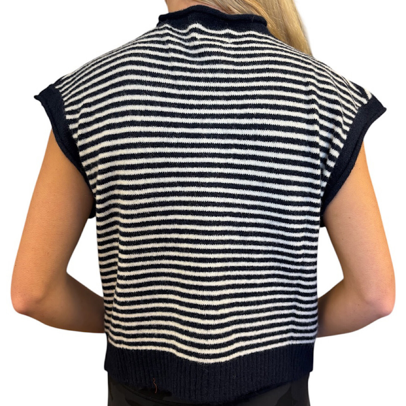Navy Striped Sweater Vest