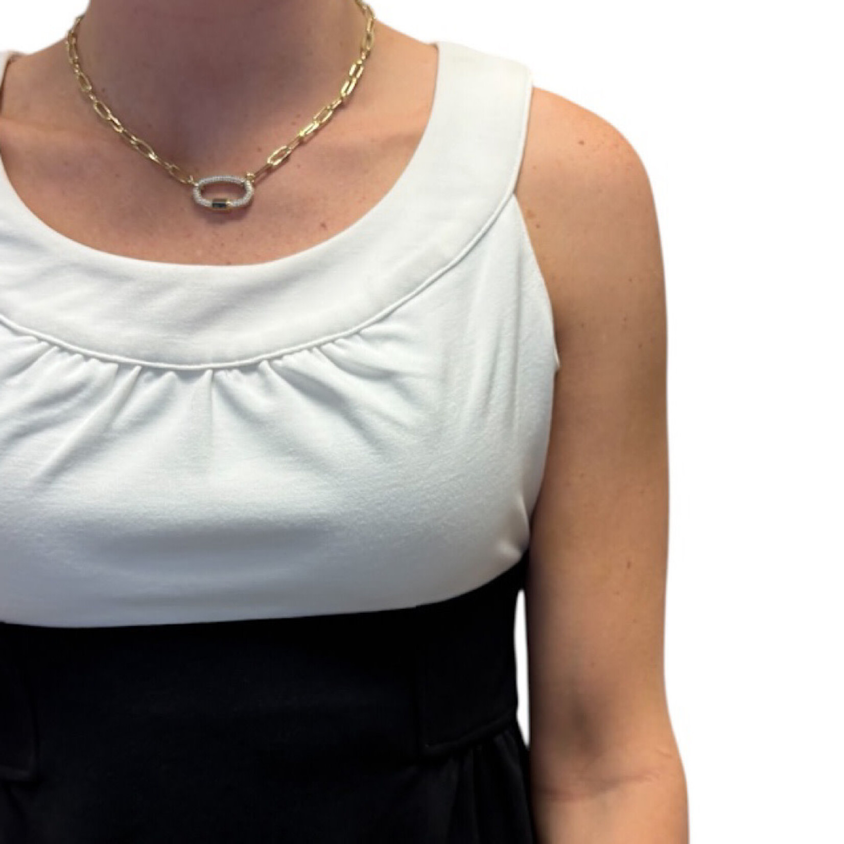 New York & Co Black & White Knee Length Empire Size S