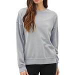 Dusty Blue Acid Wash Crop Pullover Sweatshirt