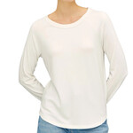 Ivory Soft Jersey Raglan Long Sleeve Basic Top