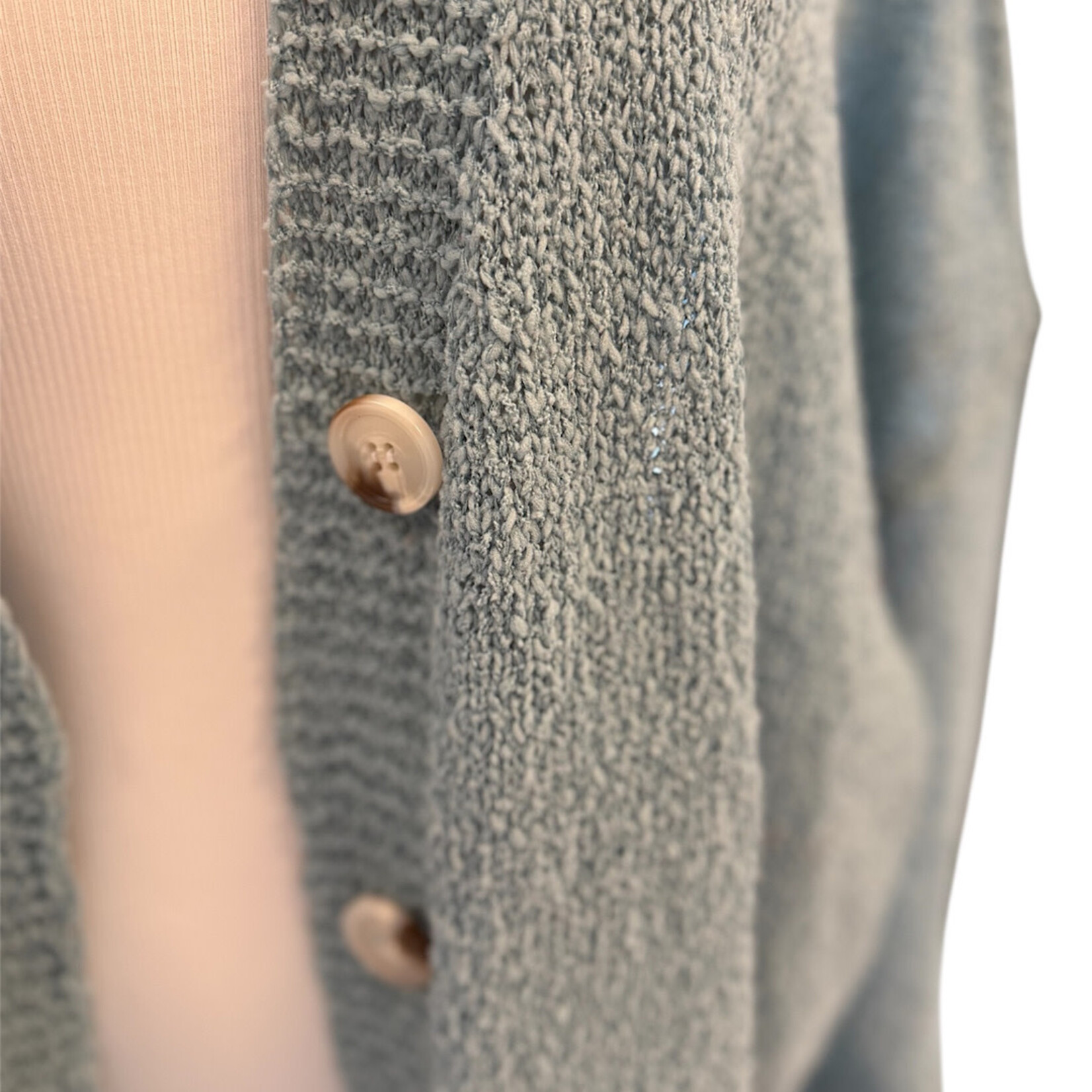 She & Sky Dusty Blue Knit Cardigan Size Small- RF