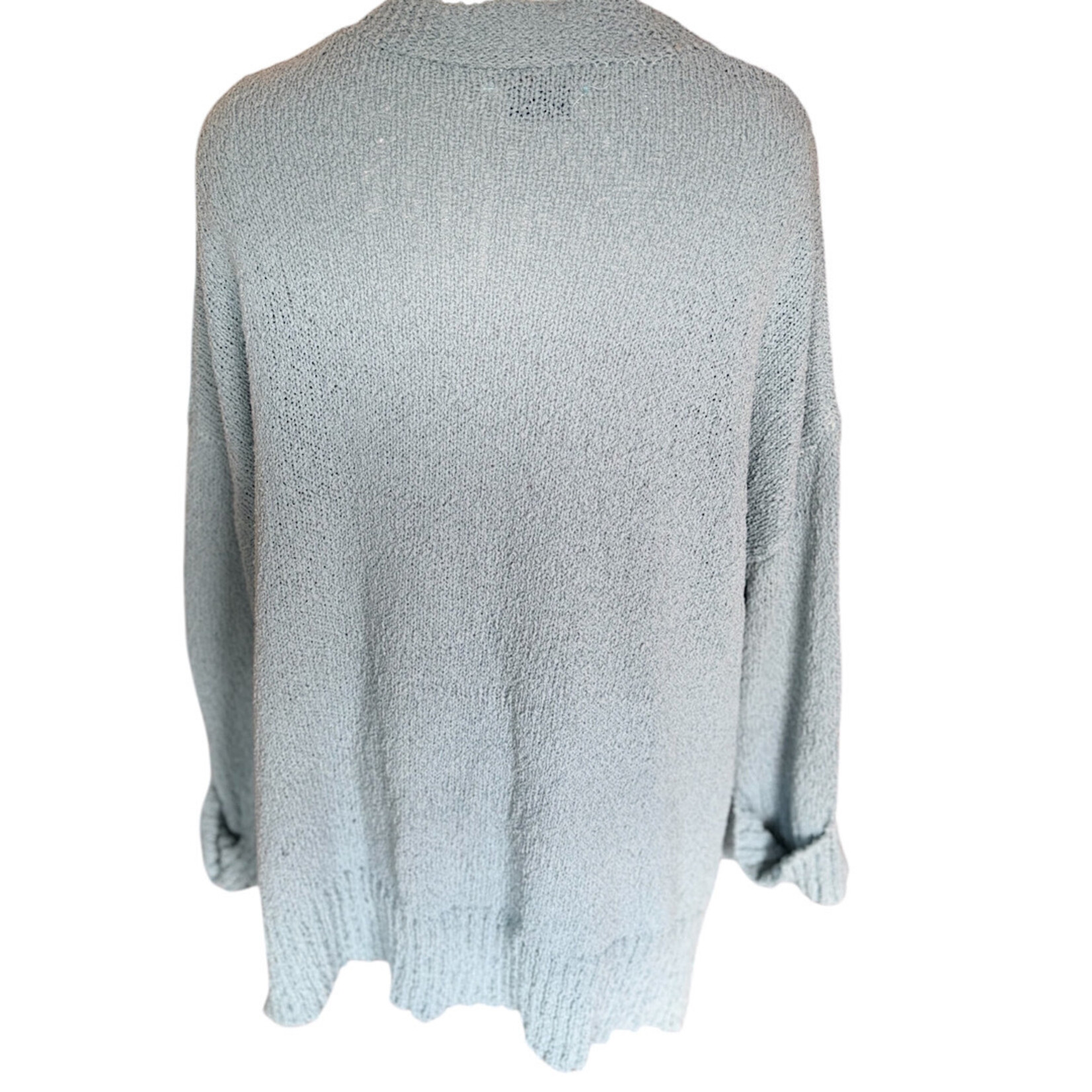 She & Sky Dusty Blue Knit Cardigan Size Small- RF