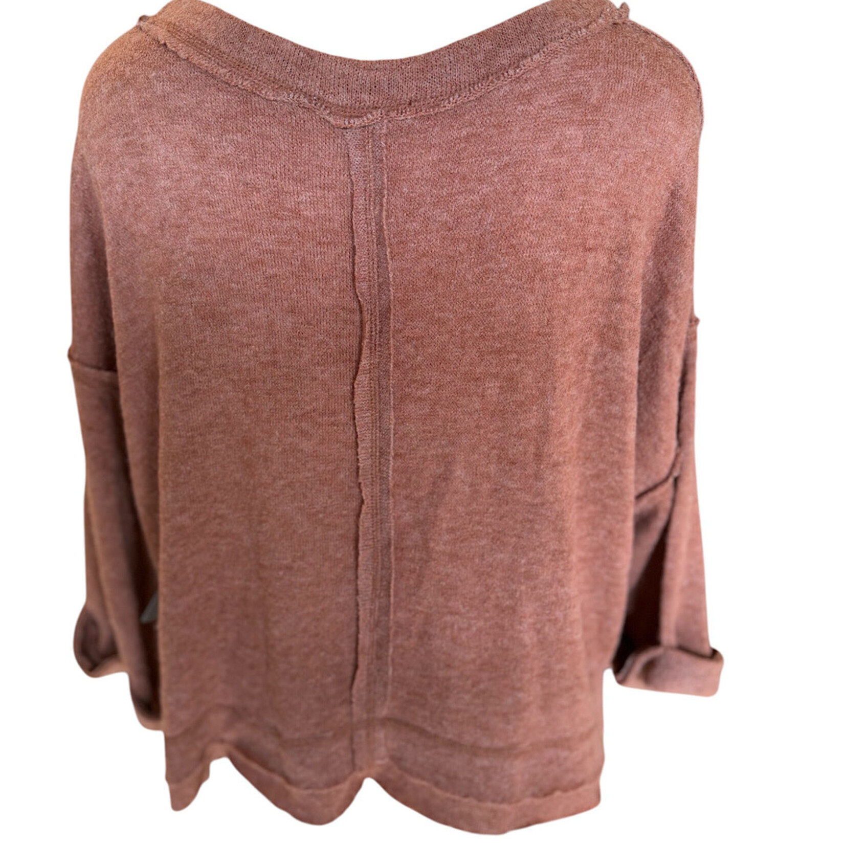 Burnt Orange Quarter Sleeve Sweater Size Small-RF