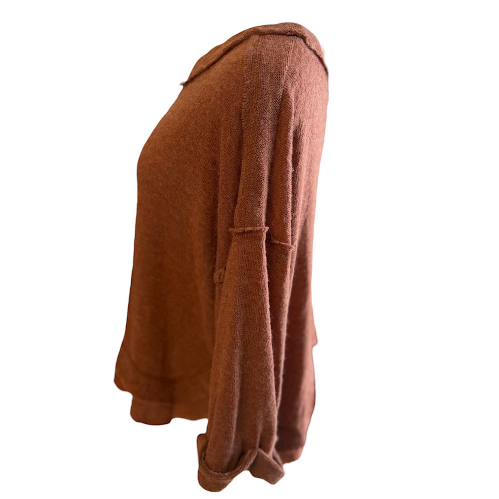 Burnt Orange Quarter Sleeve Sweater Size Small-RF