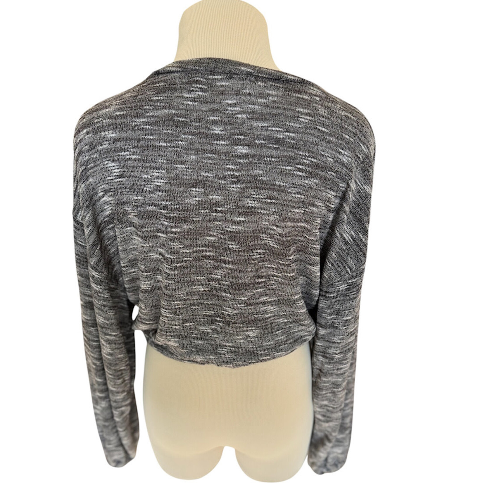 Dark Brown/Champagne Long Sleeve Crop Top Size Small-RF