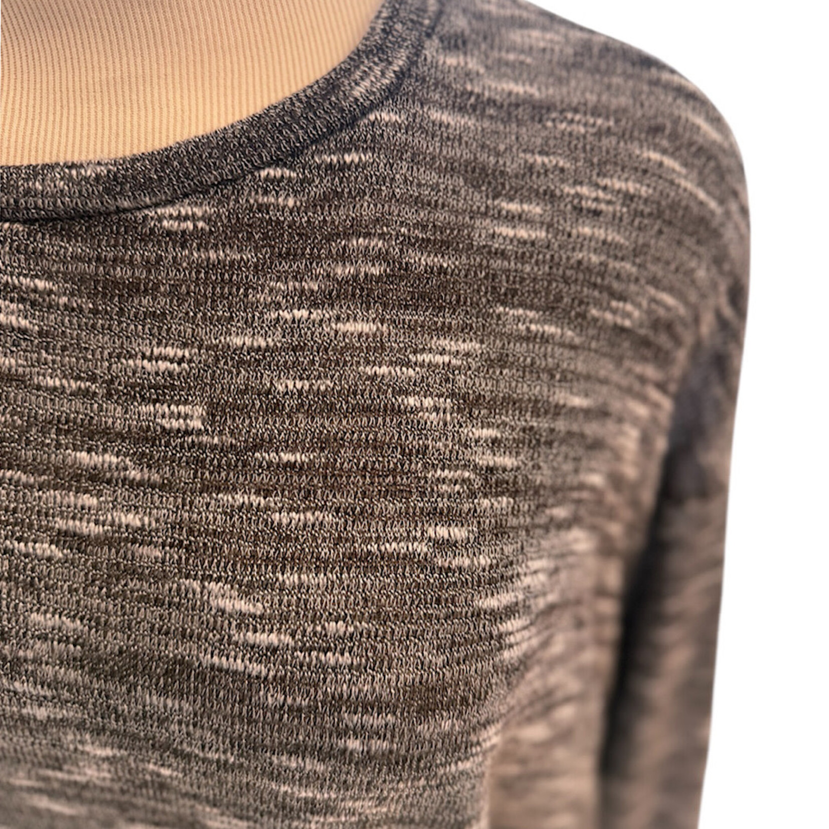 Dark Brown/Champagne Long Sleeve Crop Top Size Small-RF