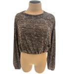 Altar'd state Dark Brown/Champagne Long Sleeve Crop Top Size Small-RF
