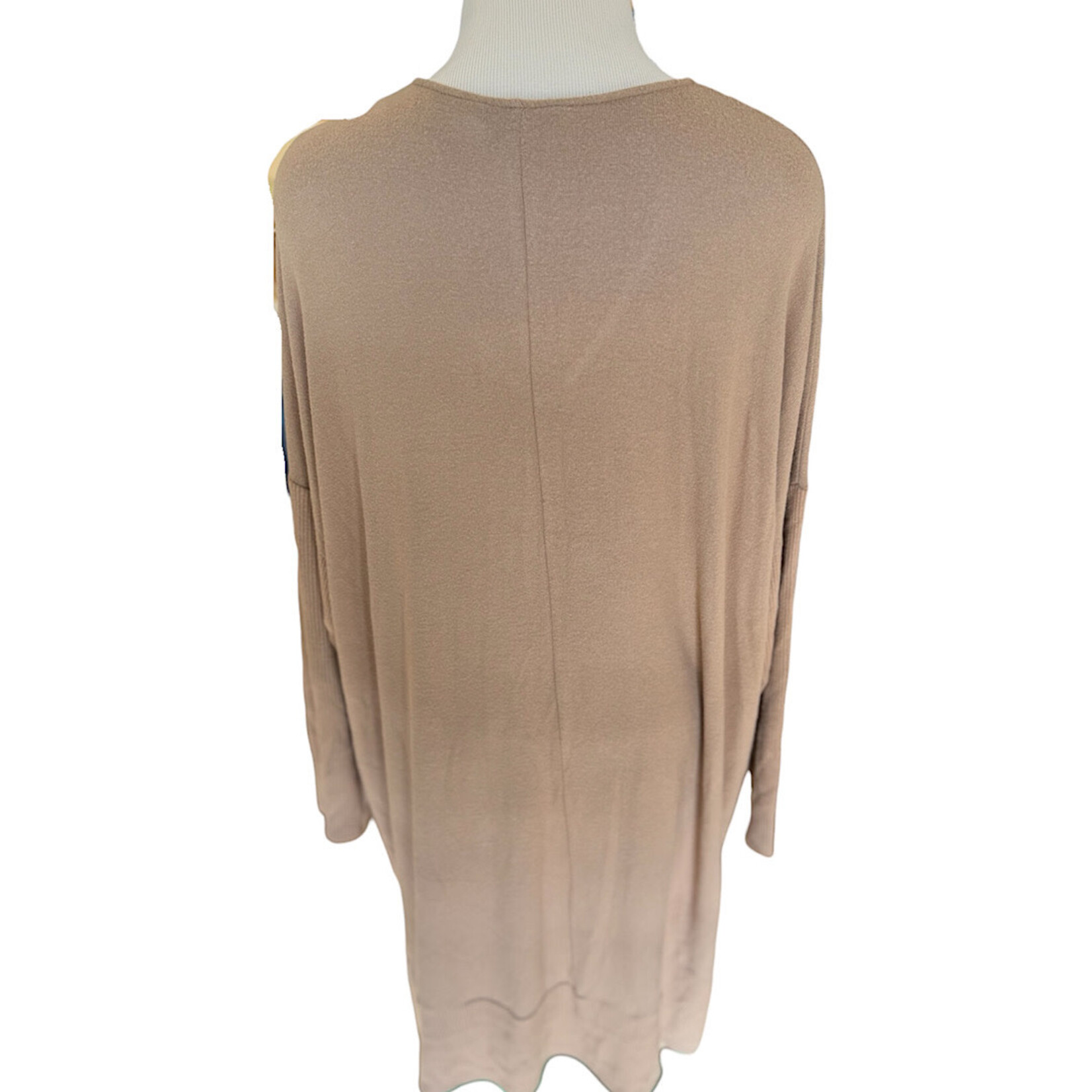Camel V-Neck Long Sleeve Sweater Dress Size XL- RF