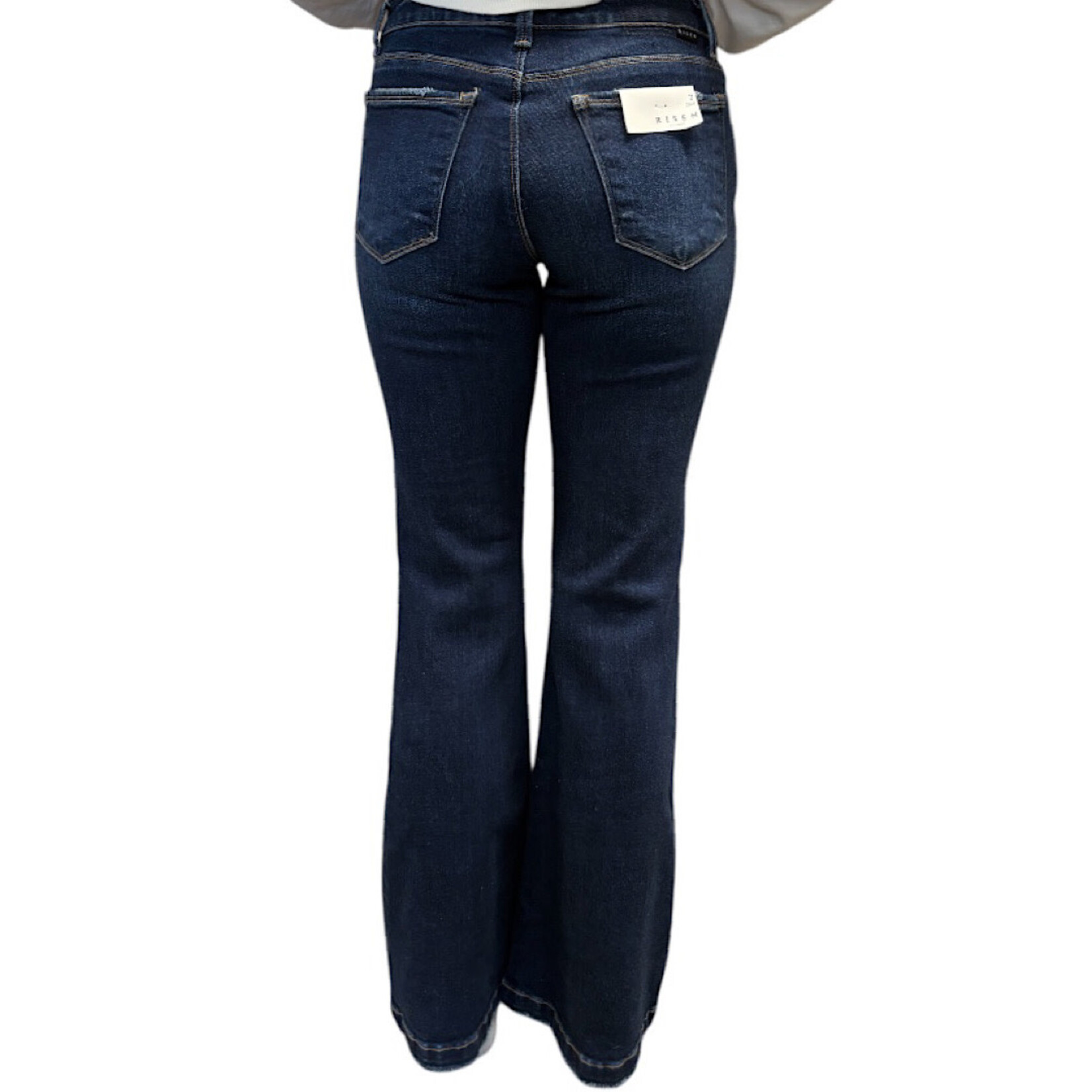 RISEN RDP5327 Dark Low Rise Flare Jeans