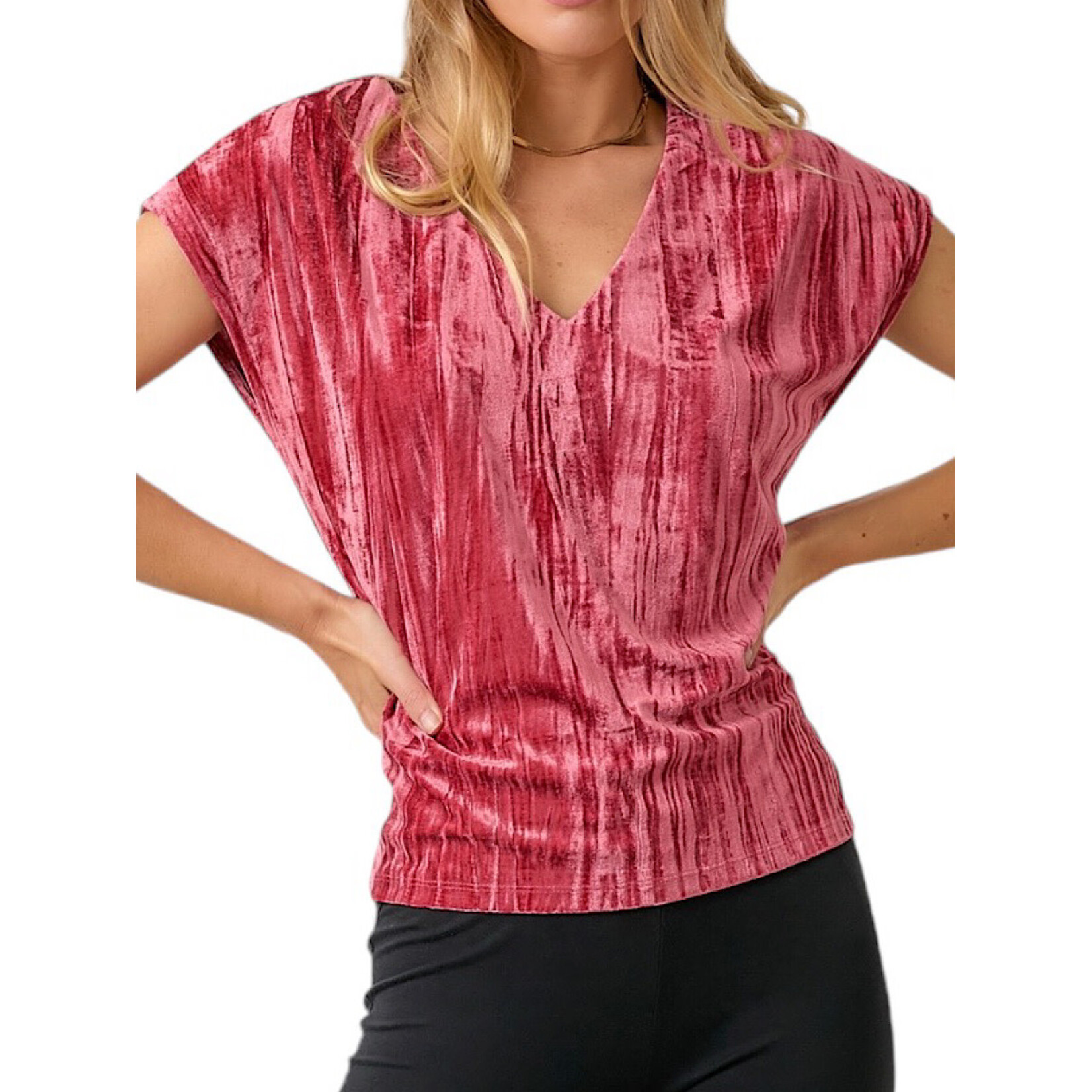 Velvet Cupro V-Neck Top