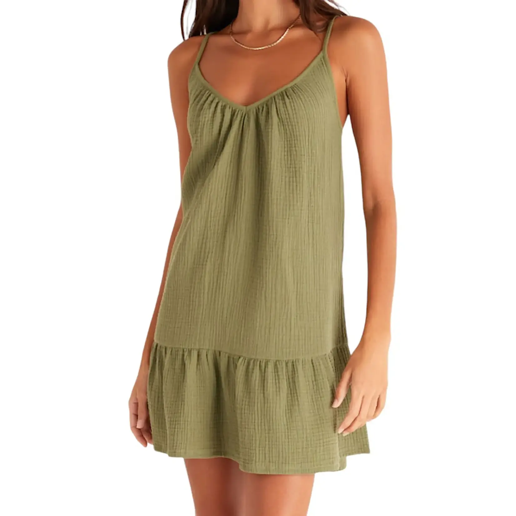 Z Supply Z Supply Amalia Gauze Dress Olive Branch