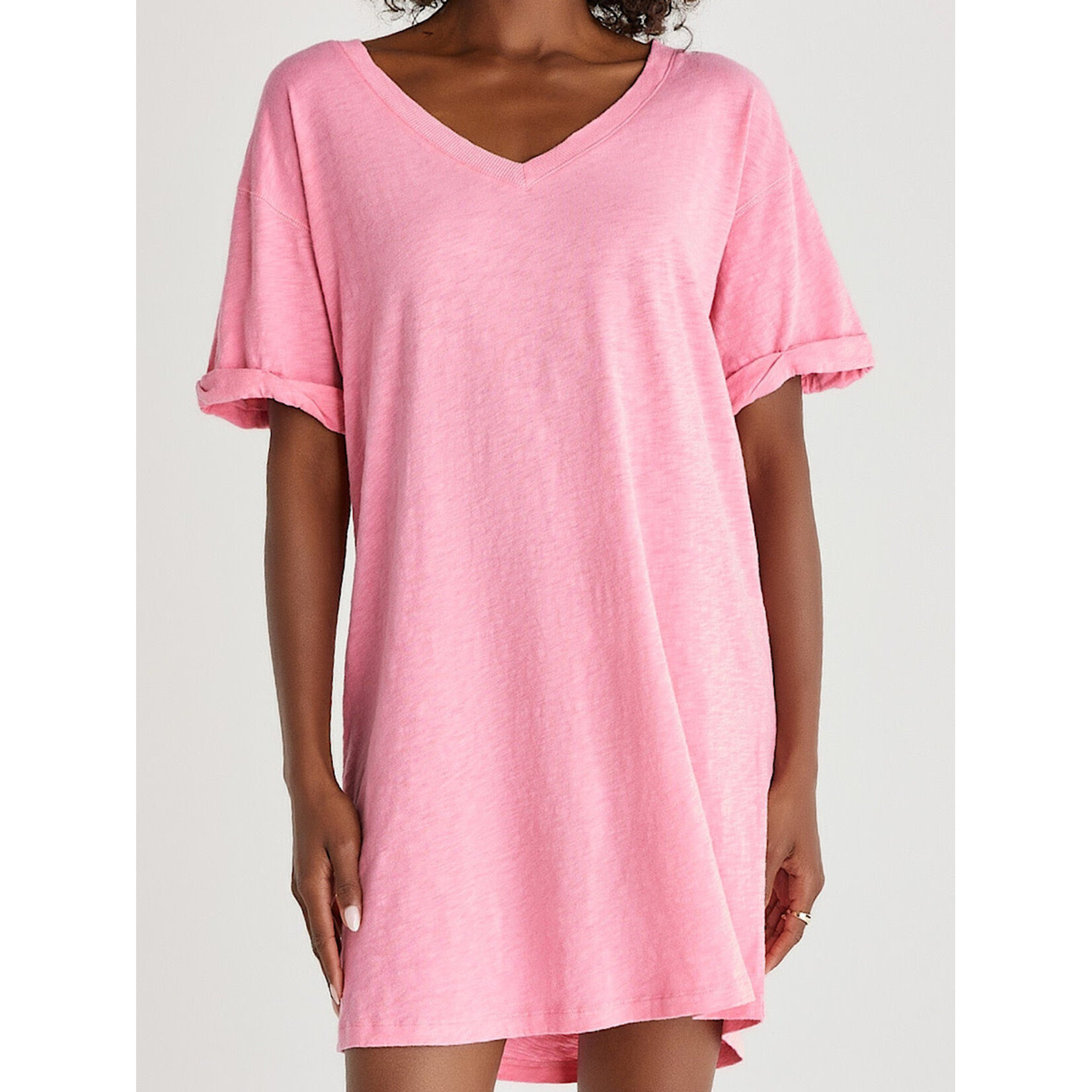 Z Supply Z Supply V-Neck T-shirt Dress Flamingo