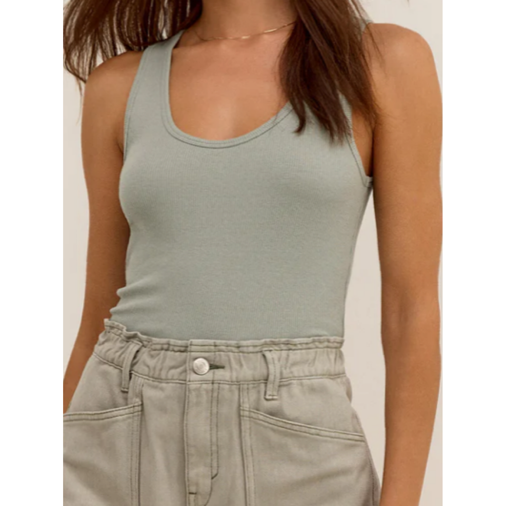 Z Supply Z Supply Essy Rib Top Pale Jade