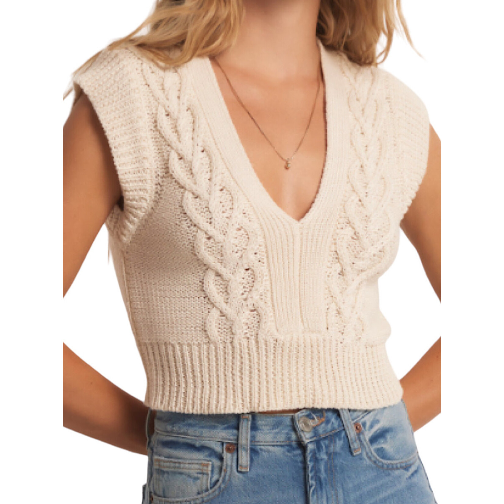 Z Supply Z Supply Roped In Sweater Vest Sandstone