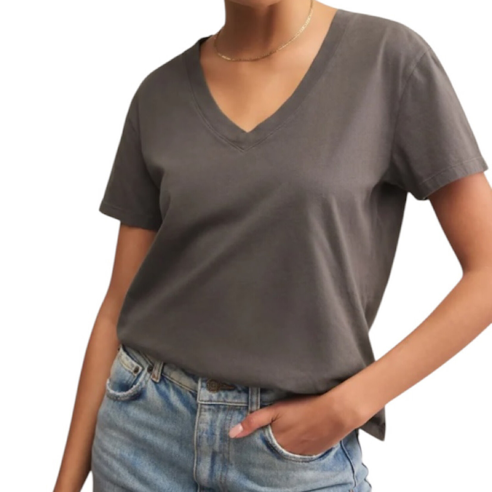 Z Supply Z Supply Weekdays V-Neck Tee Washed Grey