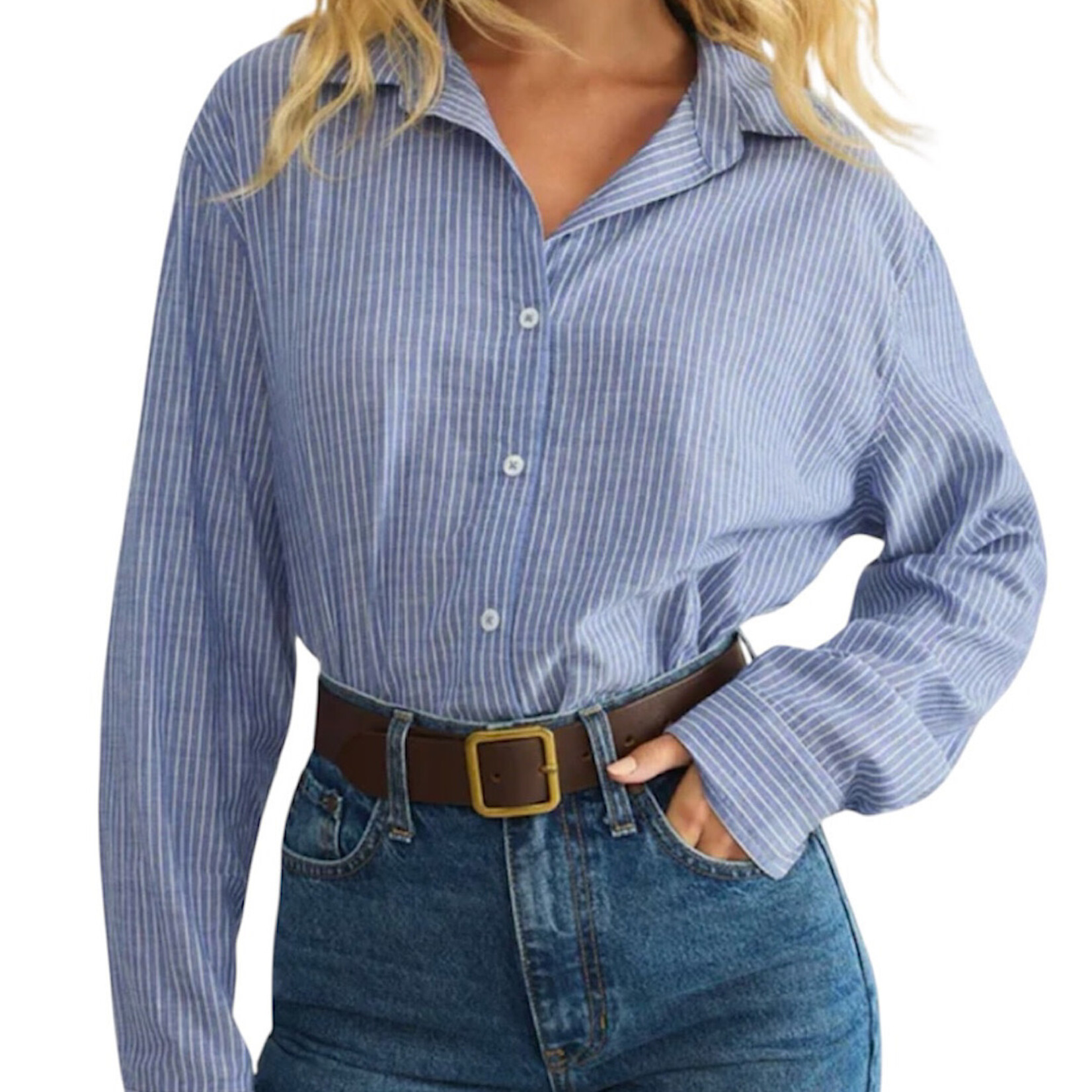 Z Supply Z Supply Seaport Striped Shirt Sky Blue