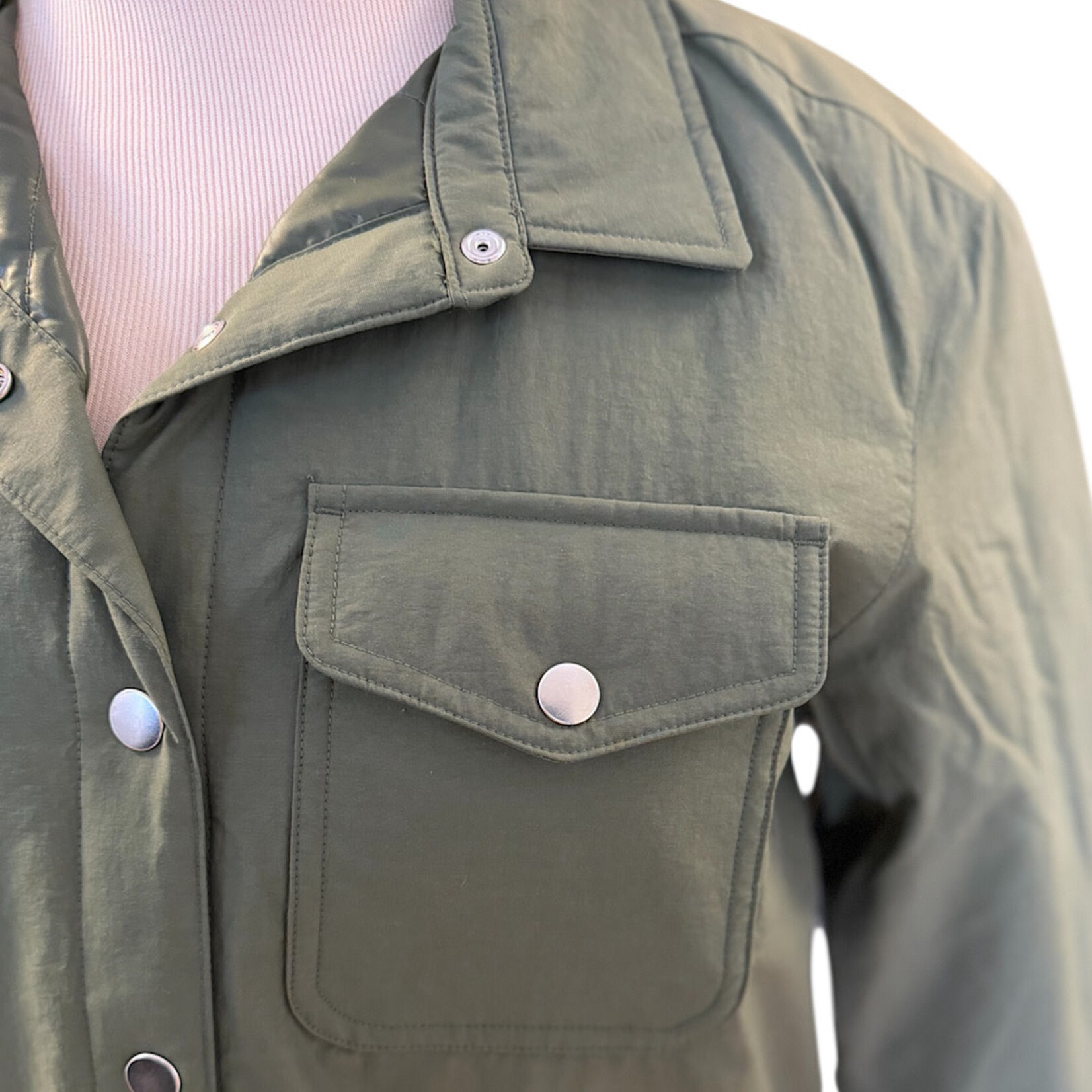 Time And Tru Olive Thermal Coat Size Small- RF