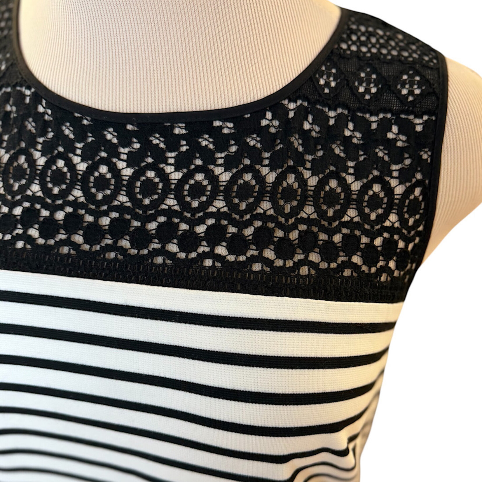 Black/ White Striped Tank Dress Size 4- RF