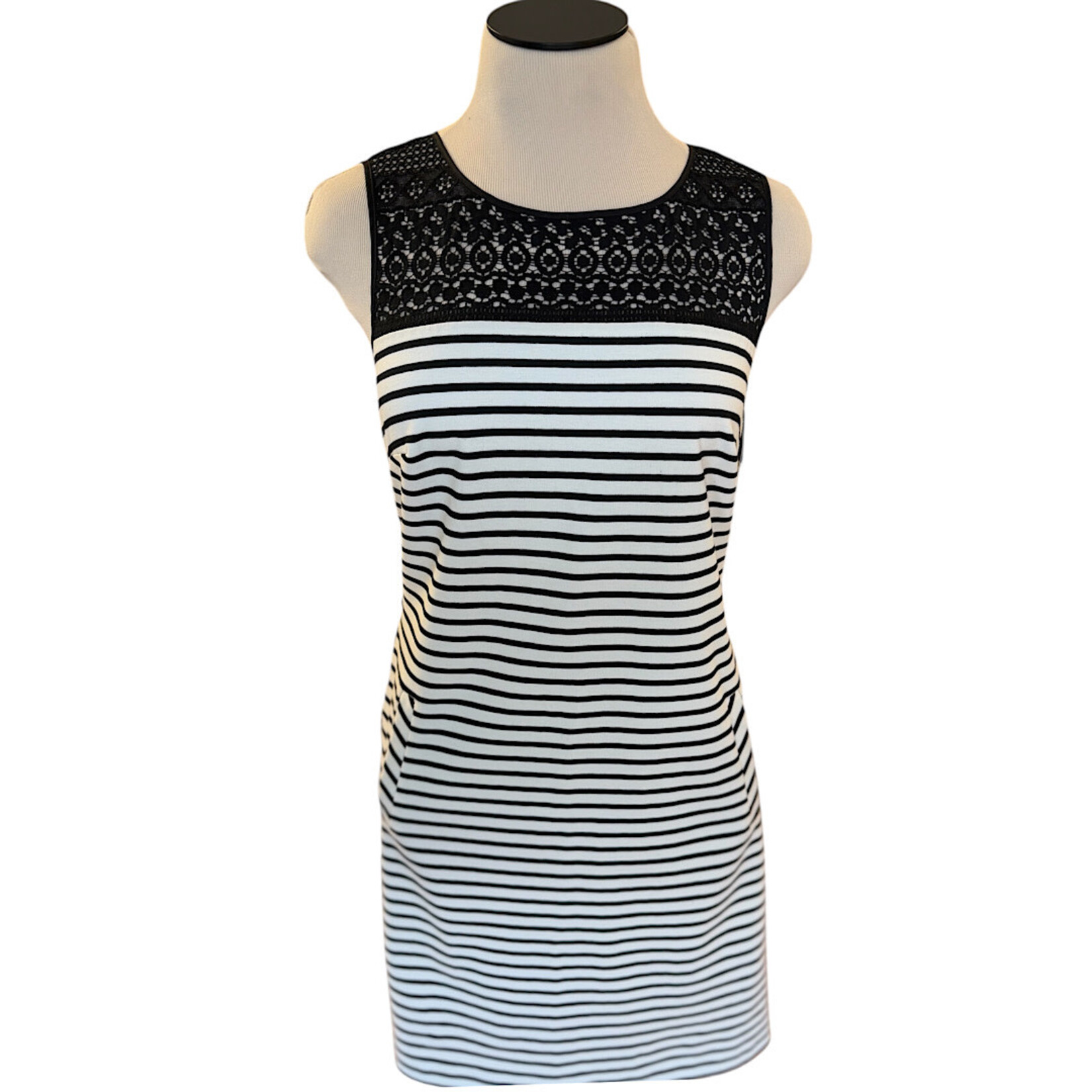 Black/ White Striped Tank Dress Size 4- RF