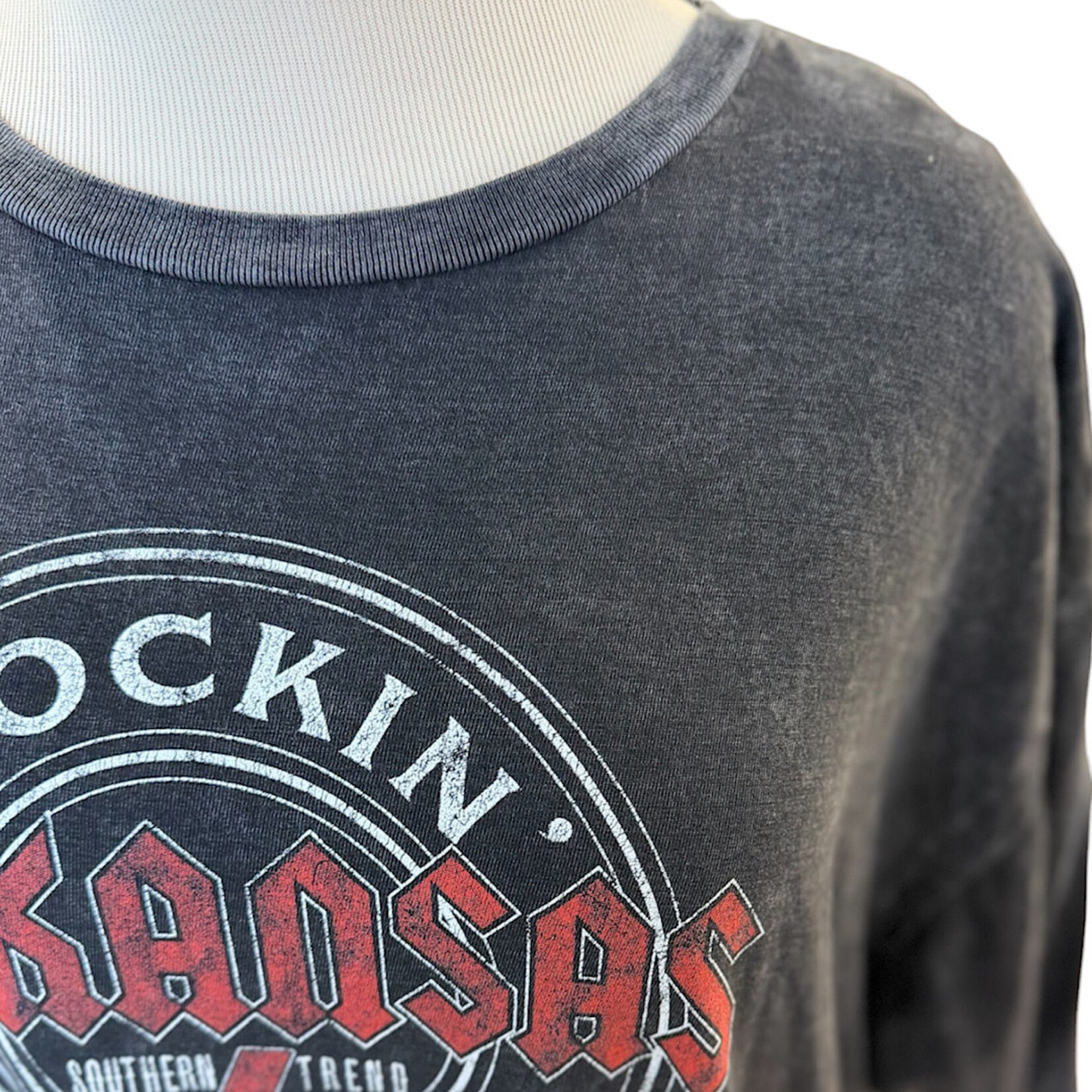 Southern Trend Rockin' Arkansas Black Band Tee Size XL- RF