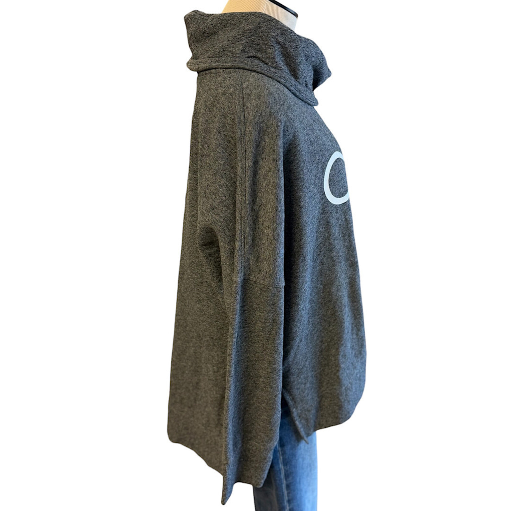 Calvin Klein Charcoal Mock Neck Long Sleeve Hoodie Size 2XL-RF
