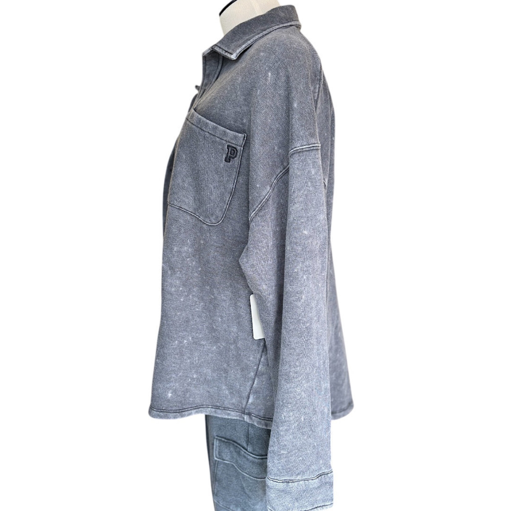 Victoria's Secret Charcoal Mineral Washed Shacket Size Medium-RF