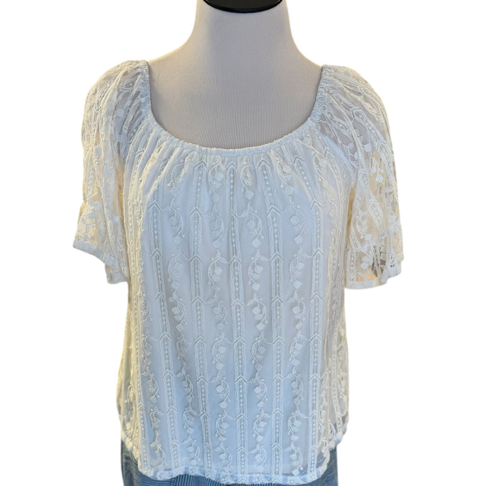 Cream Crochet Blouse Size Small-RF