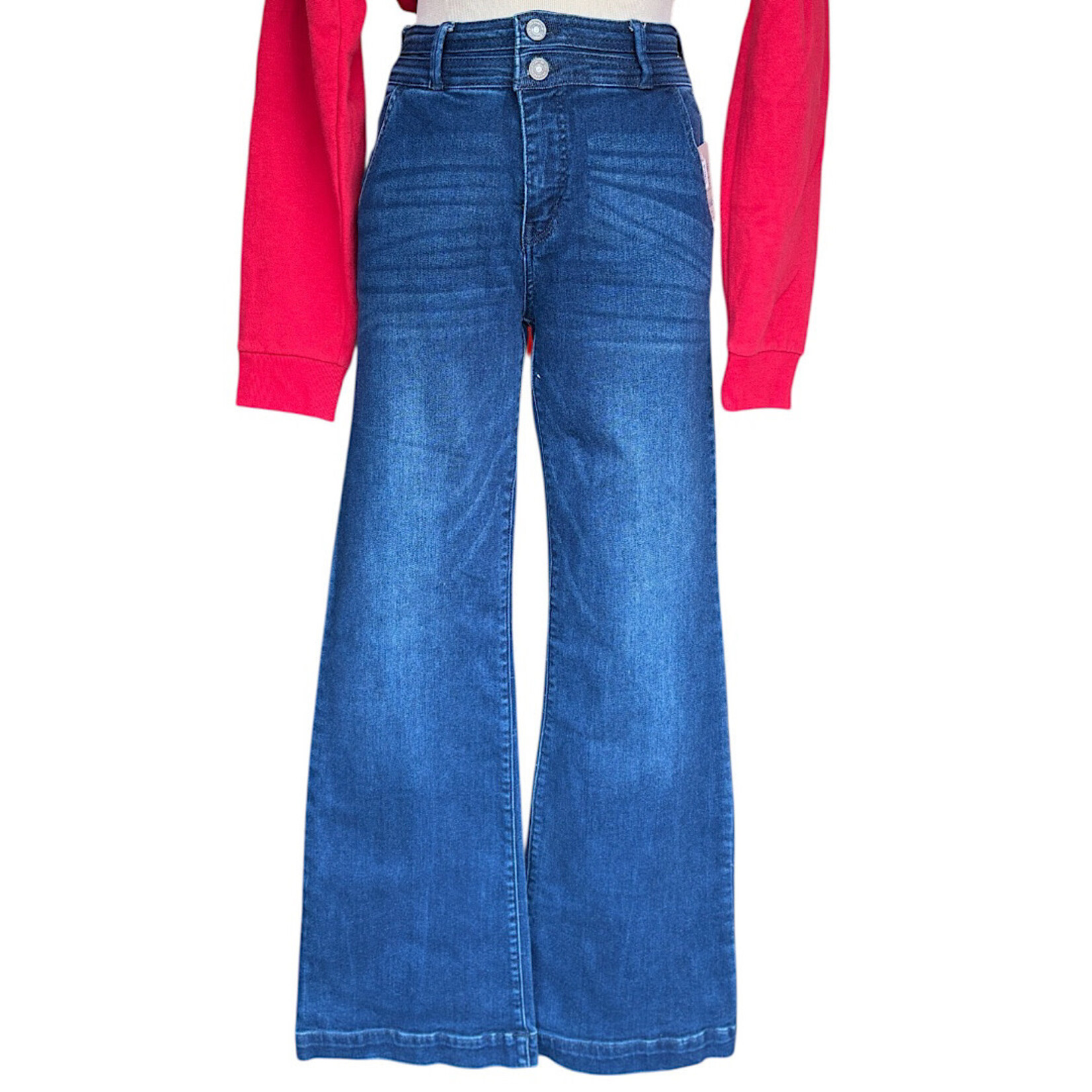 KanCan KC9307AD Dark Wash Double Button Bootcut Jean Size 5/26-RF