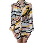 Black Multi Crinkle Mini Dress