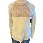 Rust/ Cream Ribbed Long Sleeve Sweater Size Small- RF