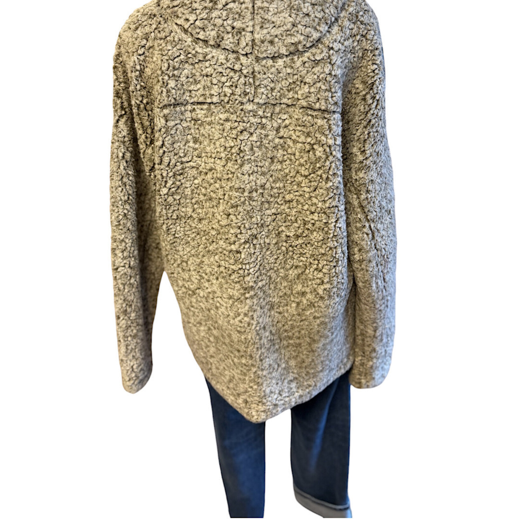 True Grit True Grit Brown/ Cream Mix Sherpa Long Sleeve Pullover Size Medium- RF