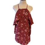 Russet Pink Floral Off Shoulder Dress Size Medium- RF