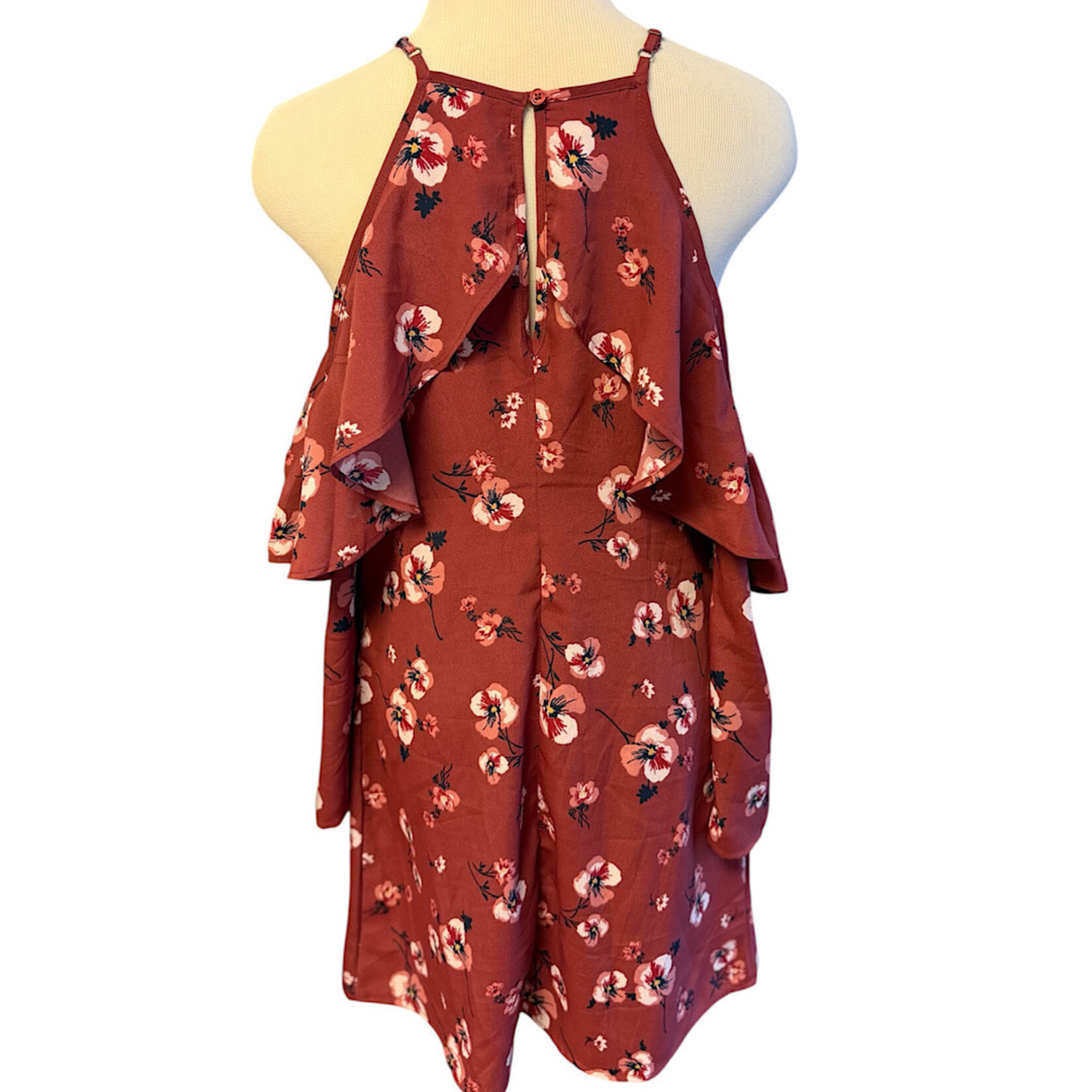 Russet Pink Floral Off Shoulder Dress Size Medium- RF
