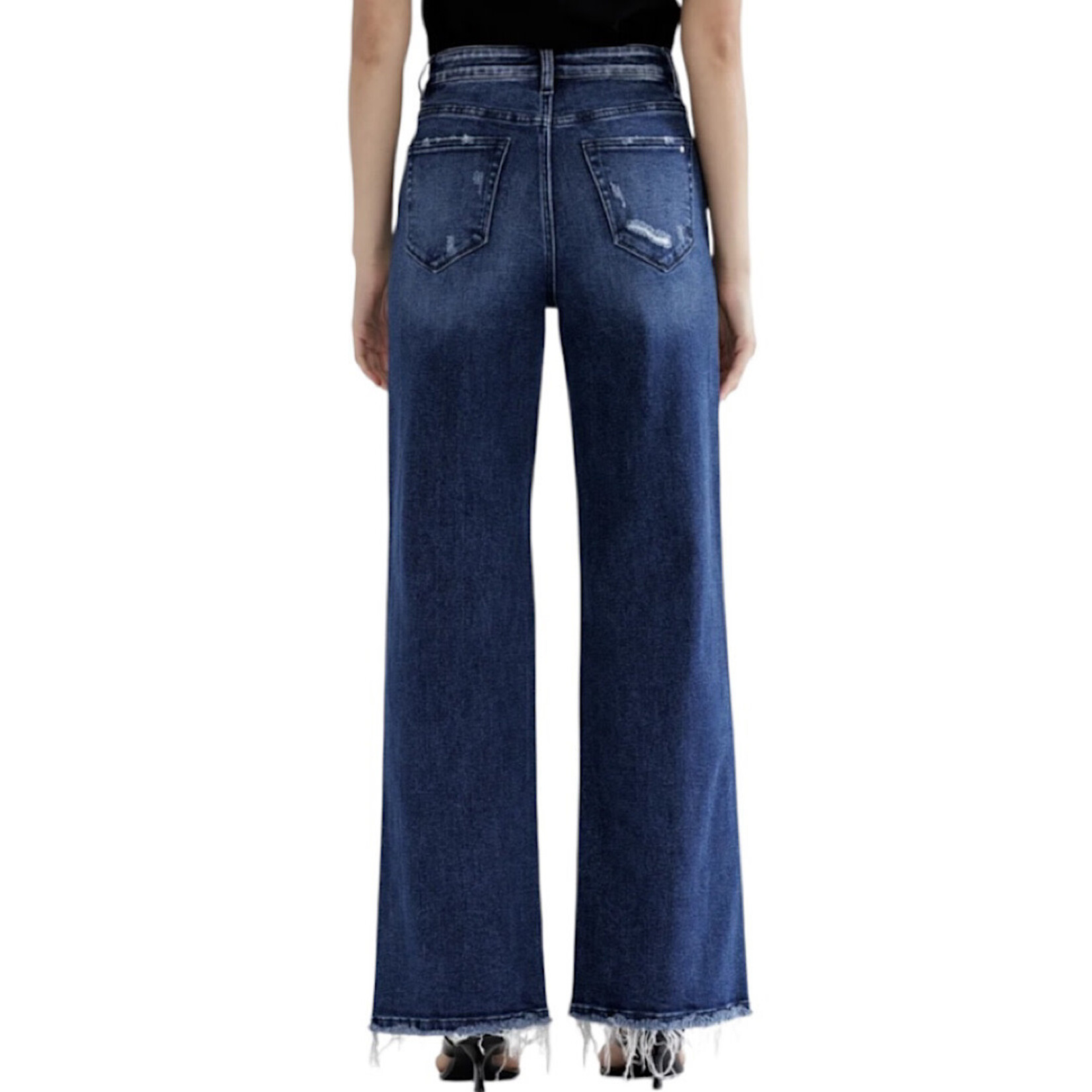 Mica Denim MICA MDP-W1180DK Super High Rise Seam Front Wide Leg Jeans