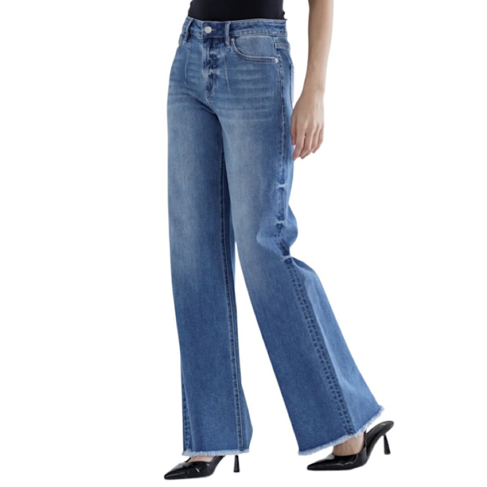 Mica Denim MICA MDP-W3200 High Rise Wide Leg Jeans