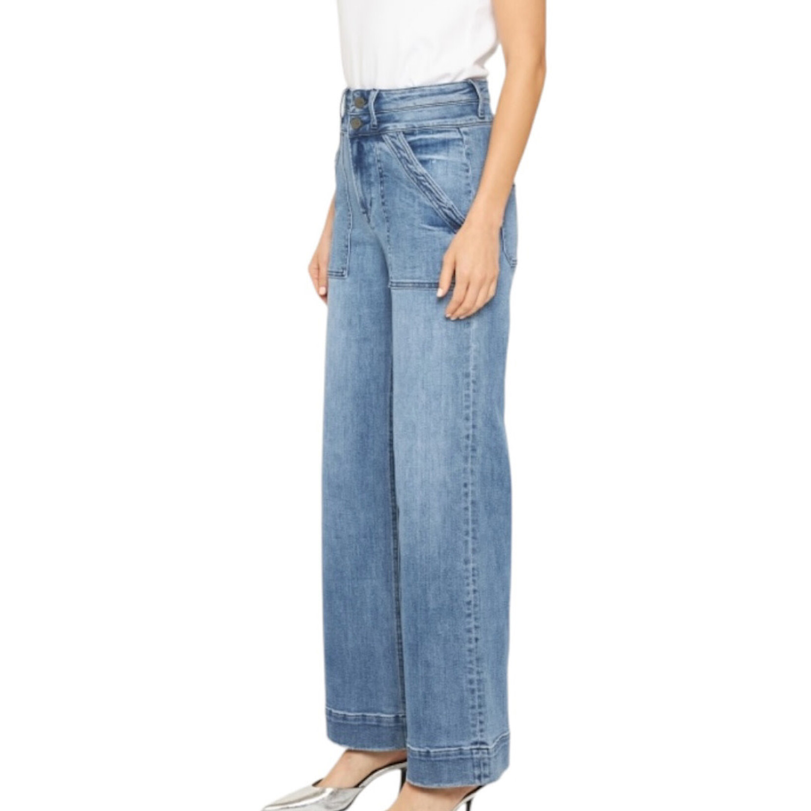 Mica Denim Mica MDP-W3546 Super High Wide Leg With Waist Details