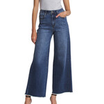 Mica Denim Mica MDP-W3749B Super High Wide Leg Ankle Raw Hem