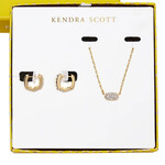 Kendra Scott Grayson PNDT Hug Gift Set Gold White Crystal