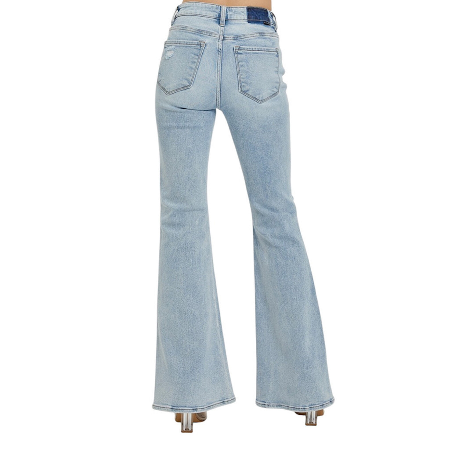 RDP5415 Light Wash Mid- Rise Flare- Button Down Jeans