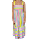 Sunrise Pastel Stripe Smocked Maxi Dress