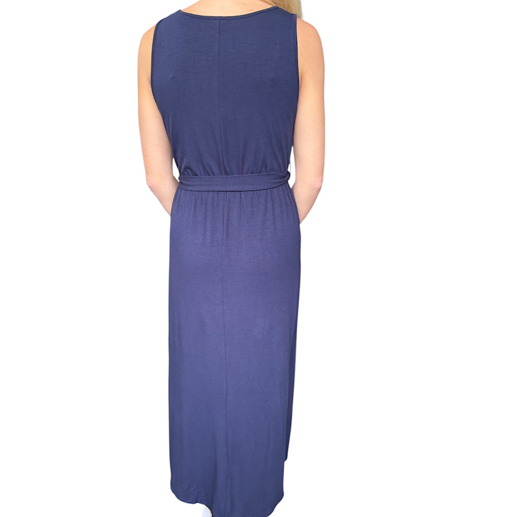 LTX Sportswear Navy Tie Waist Maxi Length Dress