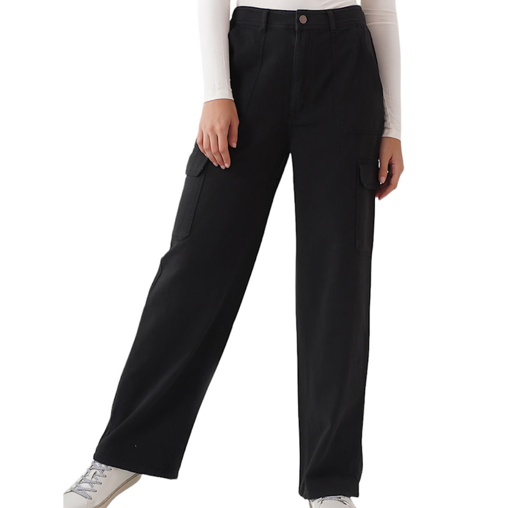 Black Straight Leg Cargo Pants