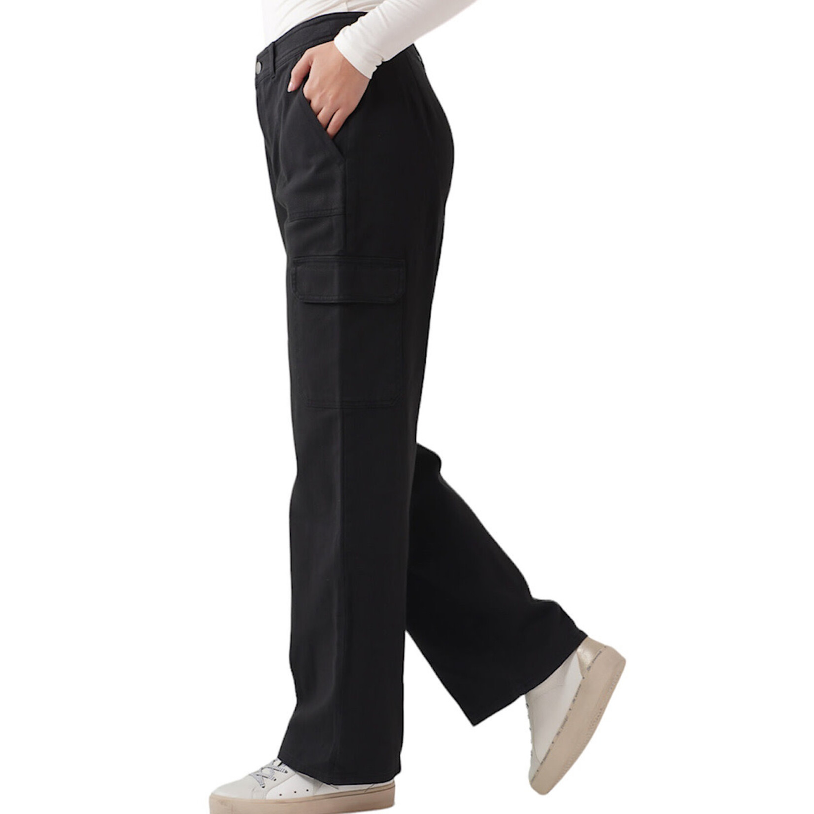 Black Straight Leg Cargo Pants