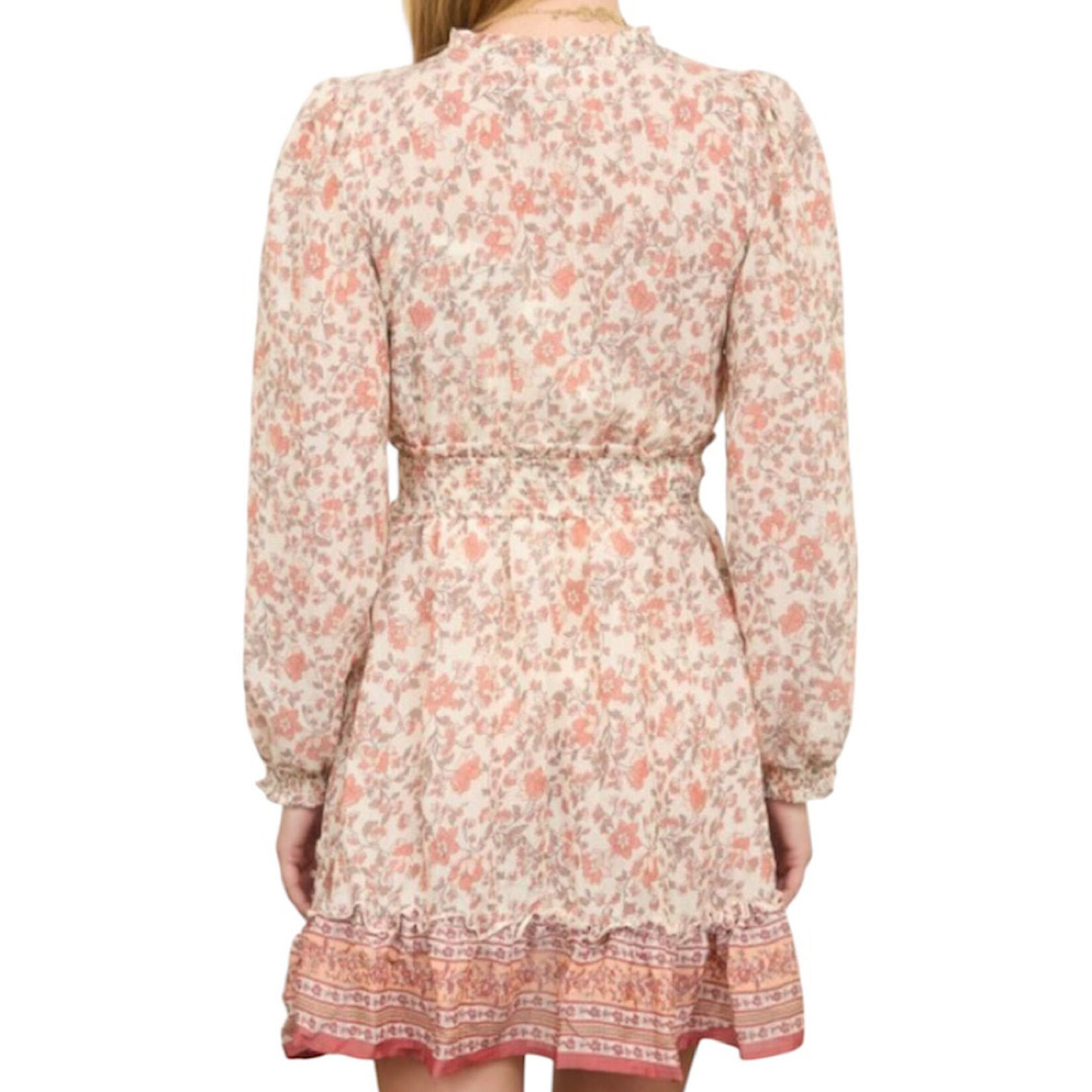 Ivory Multi Empire Waist Mini Dress