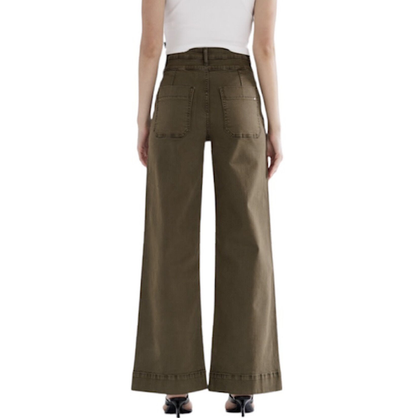 Mica Denim MICA MDP-W3209FG Fern Green S/H Double Waistband Wide Leg Jean