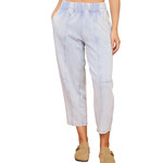 Light Blue Acid Washed Elastic Waist Joggers