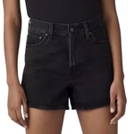 Black Denim Levi Mom Shorts