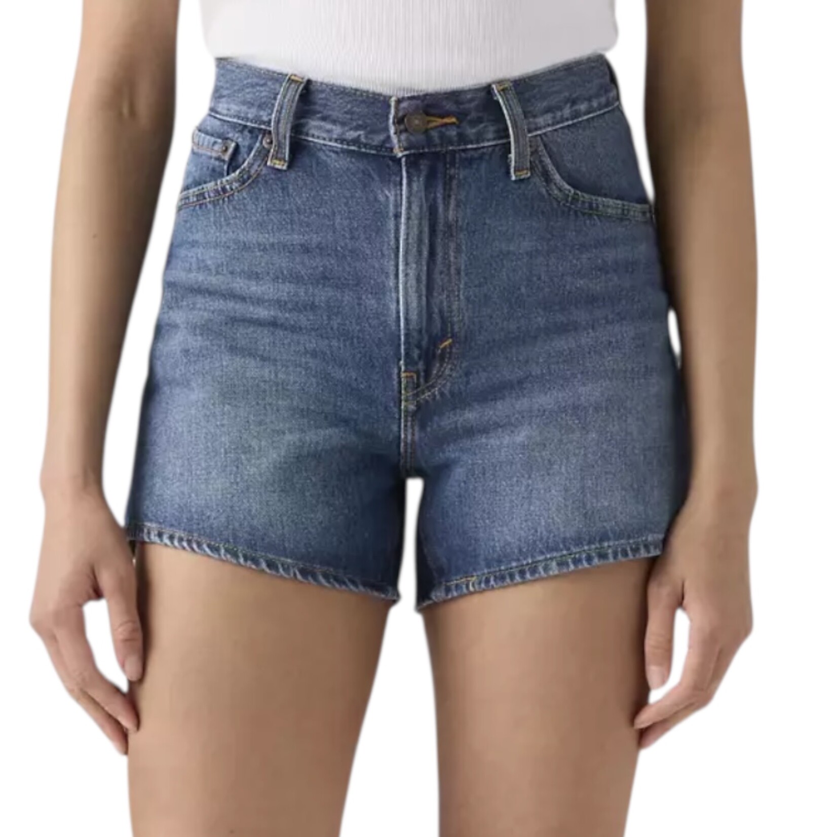 Denim Med Wash Levi Mom Shorts