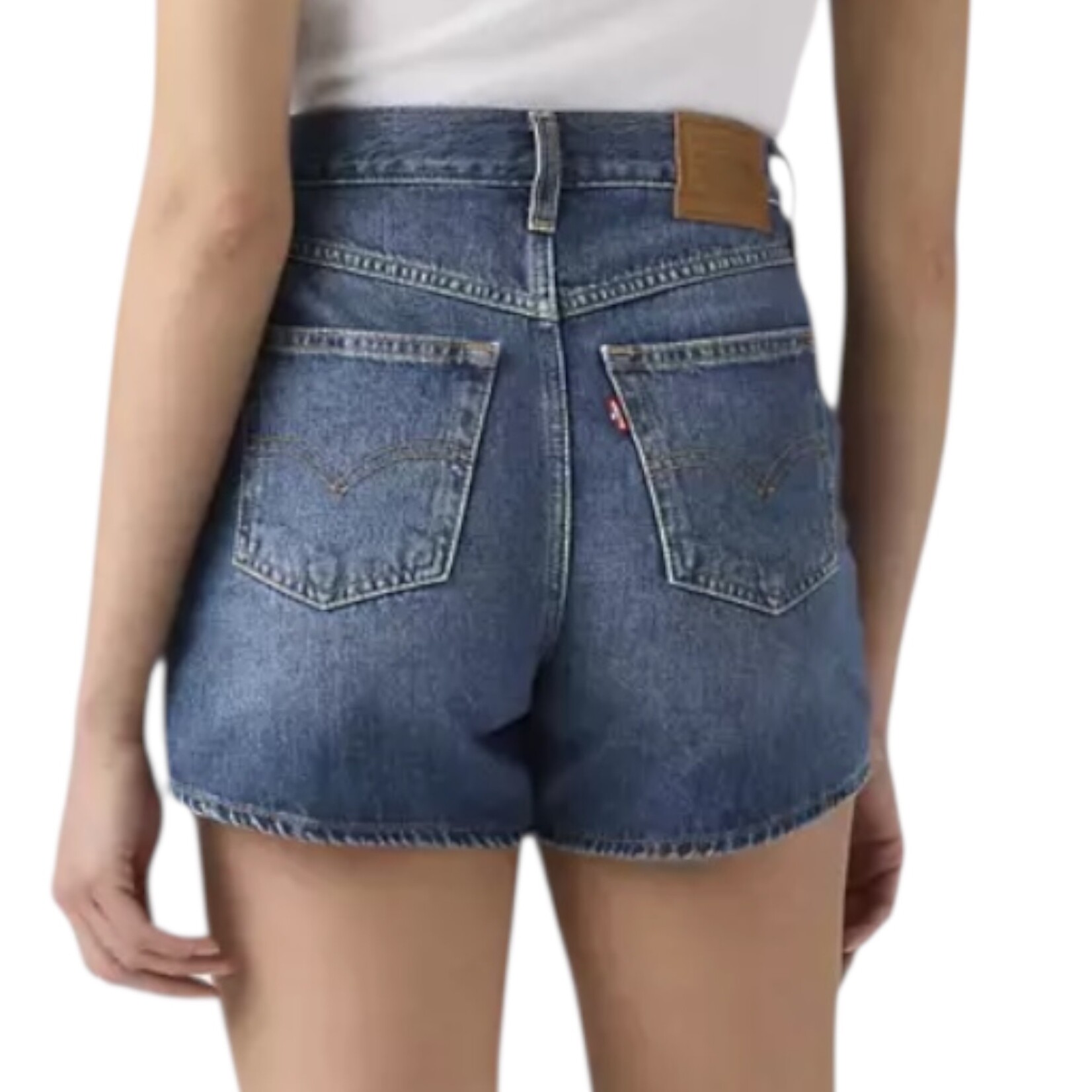 Denim Med Wash Levi Mom Shorts